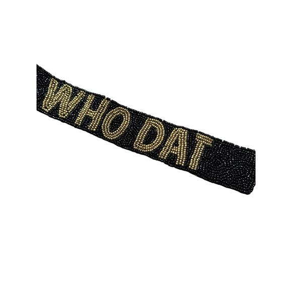 Who Dat Bag Strap l Black & Gold Bag Strap l Game Day Bag Strap l Gift for Her - Picture 2 of 4